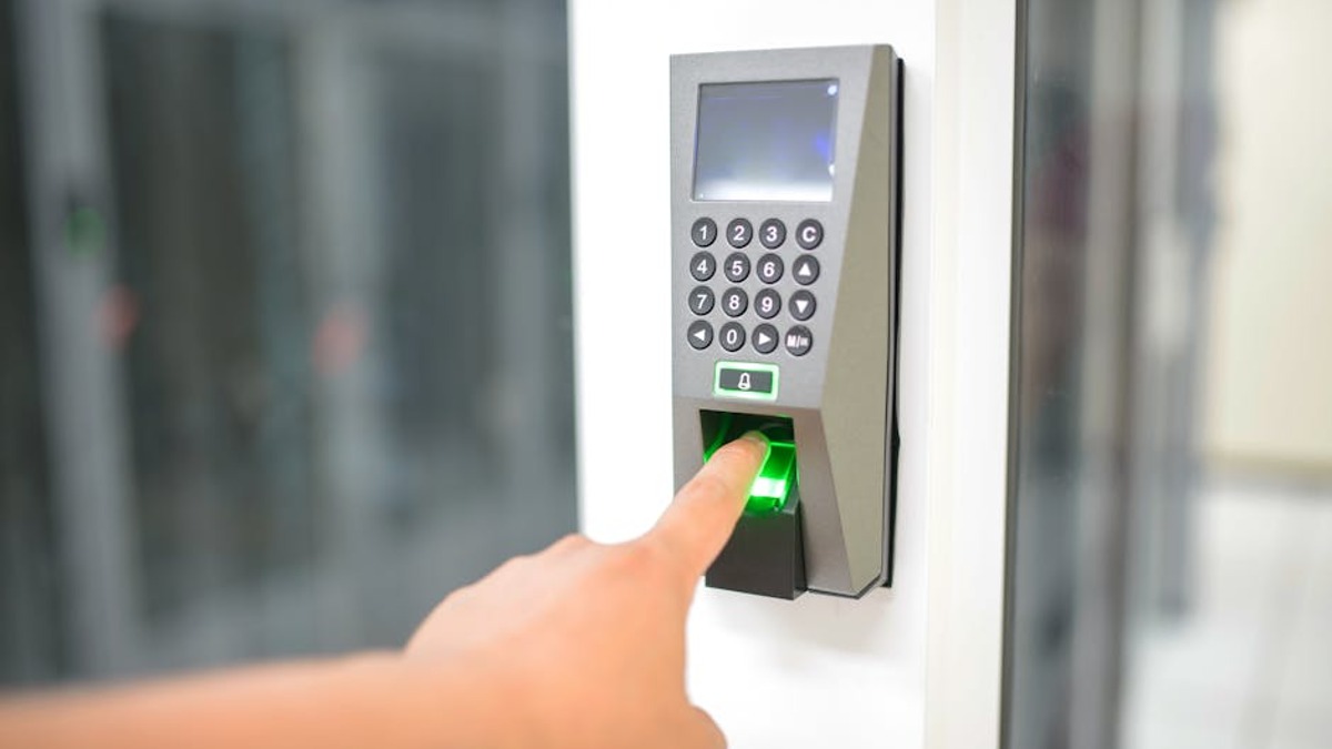 Corporate building access control system biometric