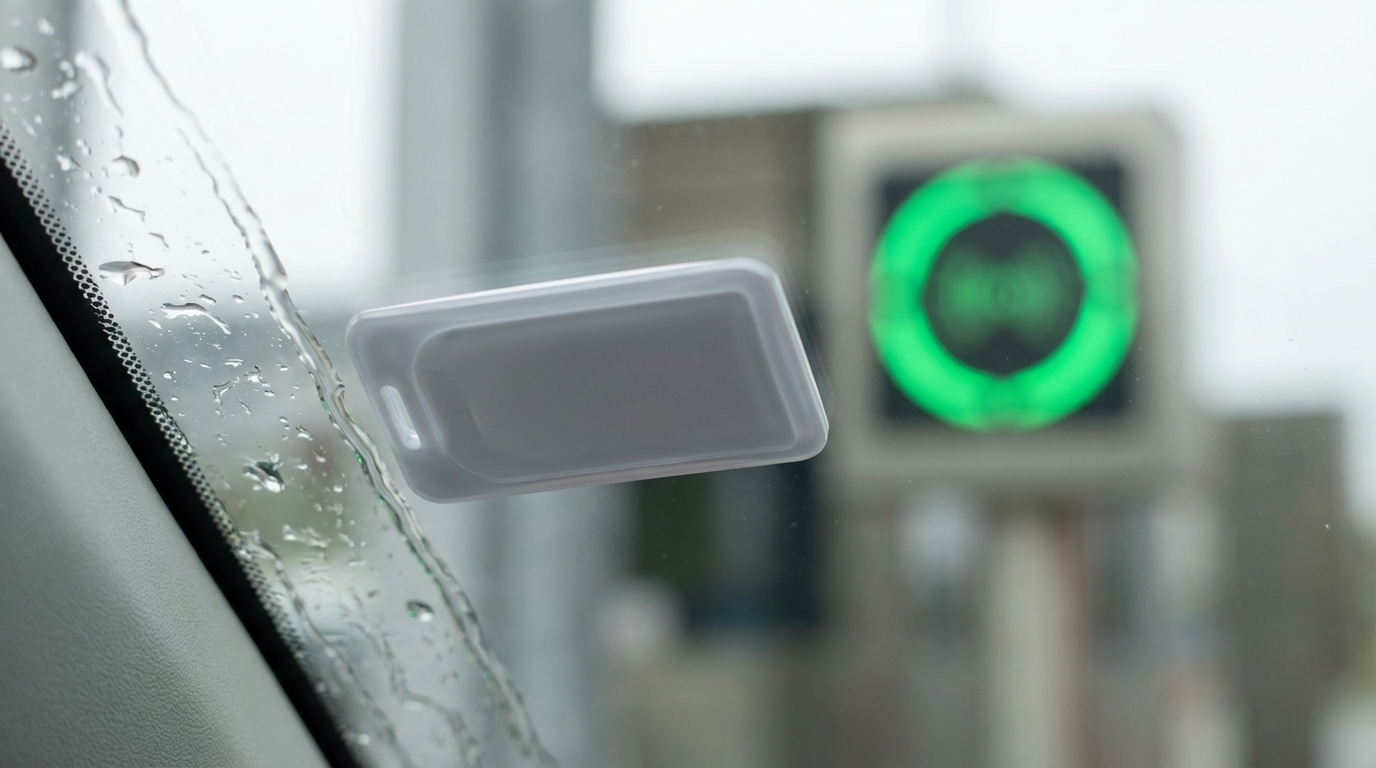 Carro se aproximando de uma cancela com tecnologia de acesso com tag veicular UHF