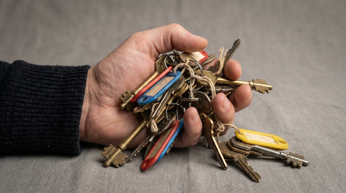 Fechadura eletrônica instalada em porta de madeira de casa de aluguel