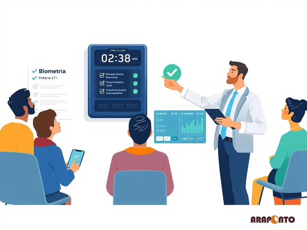 realizar o treinamento de funcionários para bater o ponto corretamente